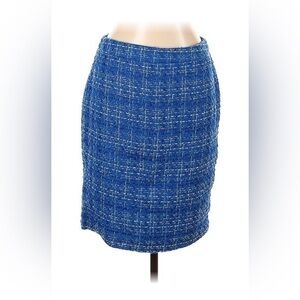 NWOT Sandro Blue & White Tweed Pencil Skirt Size 10 Luxury Preppy
